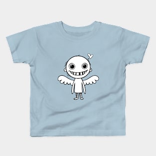 Cheerful Angel Line Art Kids T-Shirt